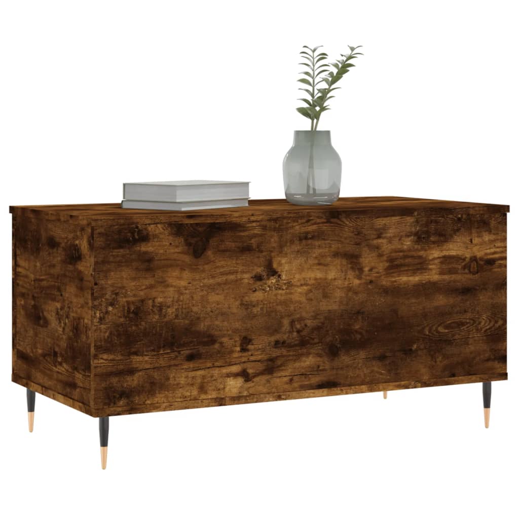 sofabord 90x44,5x45 cm konstrueret træ røget egetræsfarve