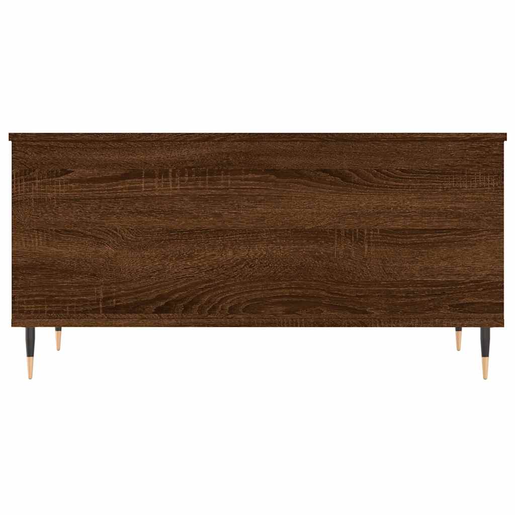 sofabord 90x44,5x45 cm konstrueret træ brun egetræsfarve