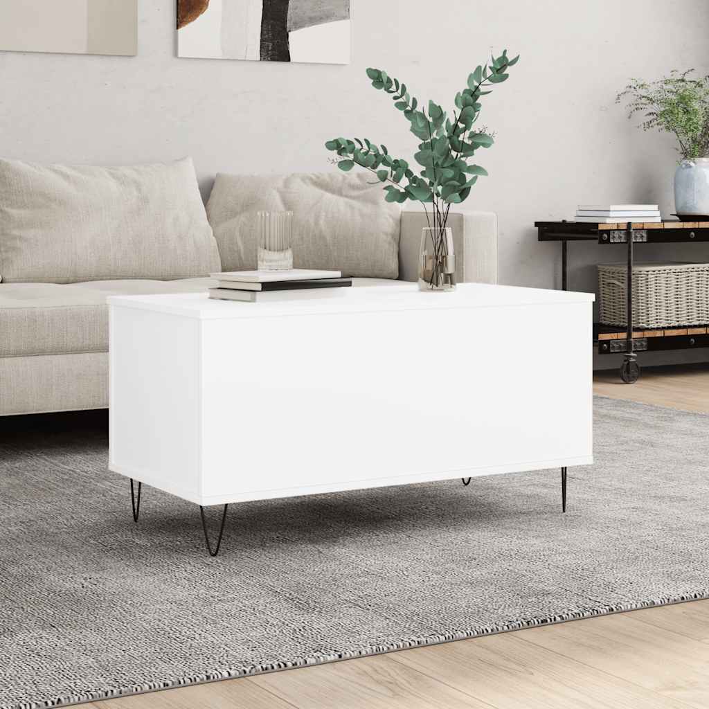 sofabord 90x44,5x45 cm konstrueret træ hvid