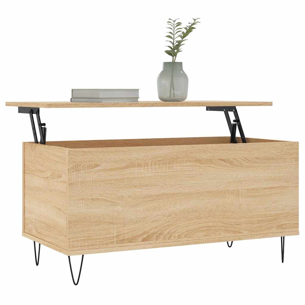 sofabord 90x44,5x45 cm konstrueret træ sonoma-eg