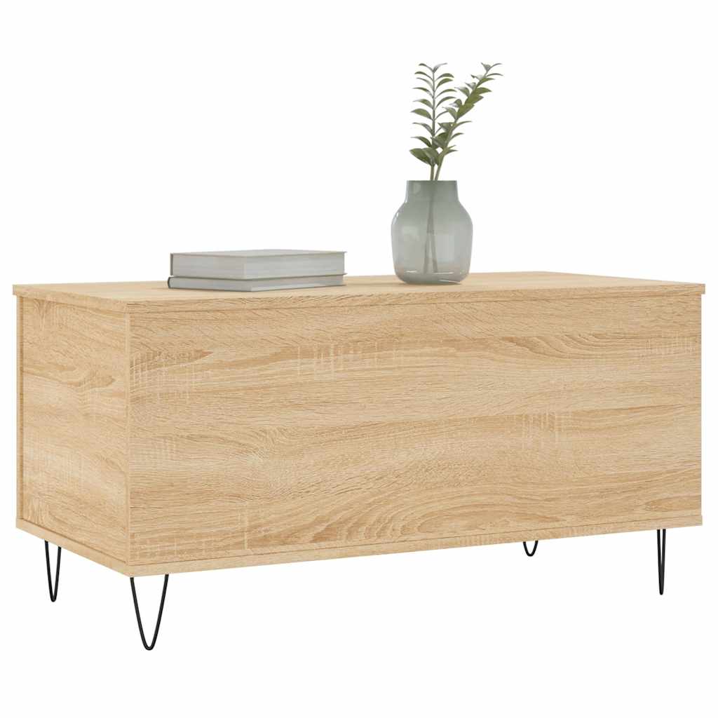 sofabord 90x44,5x45 cm konstrueret træ sonoma-eg