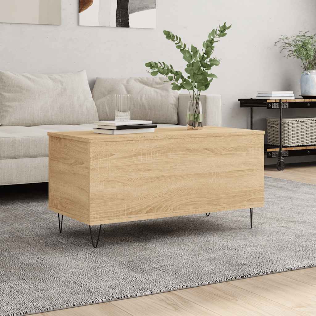 sofabord 90x44,5x45 cm konstrueret træ sonoma-eg