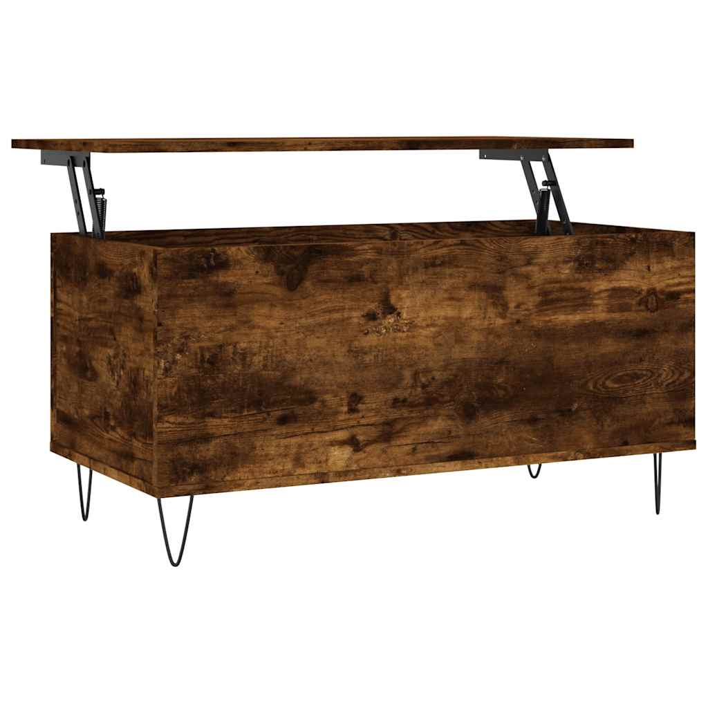 sofabord 90x44,5x45 cm konstrueret træ røget egetræsfarve