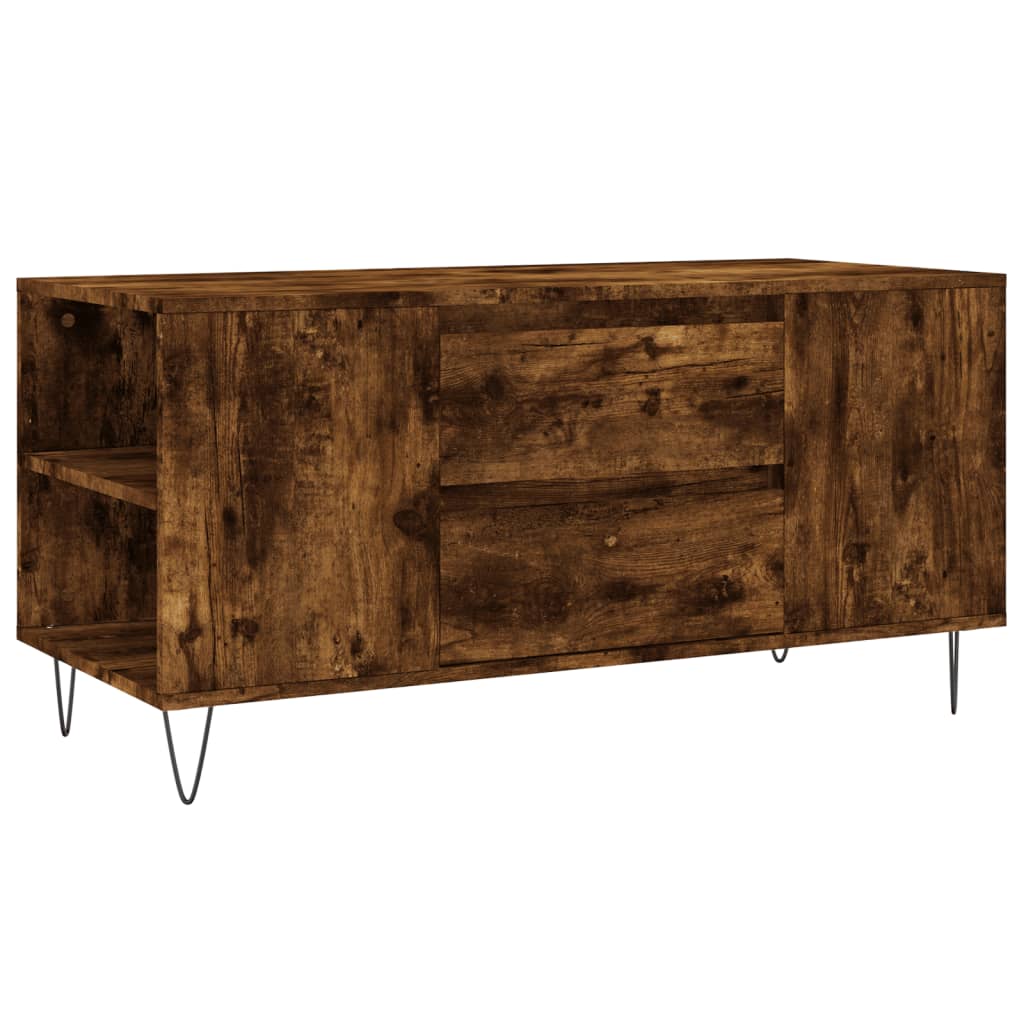 sofabord 102x44,5x50 cm konstrueret træ røget egetræsfarve