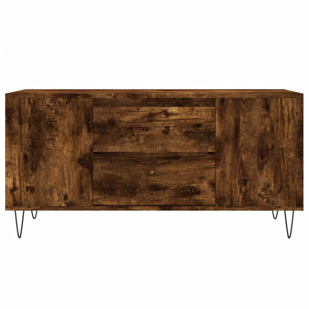 sofabord 102x44,5x50 cm konstrueret træ røget egetræsfarve