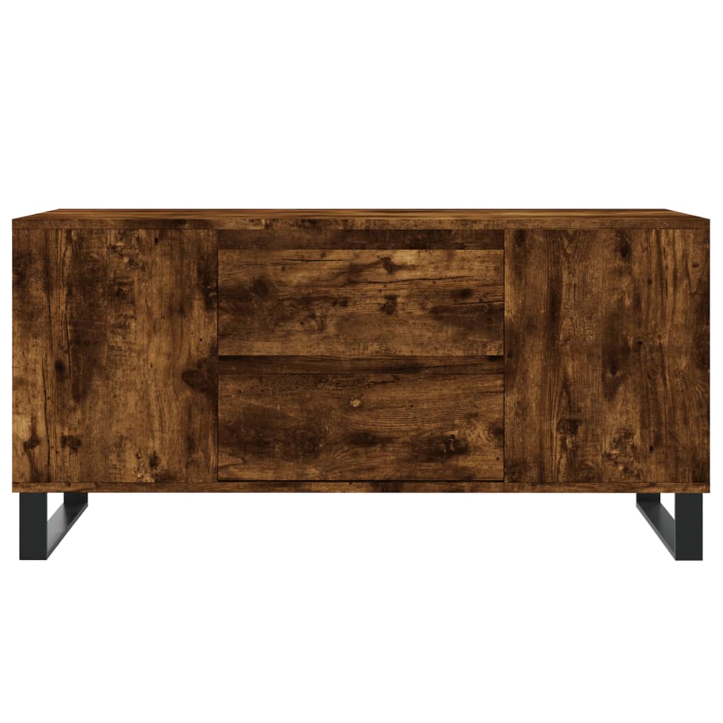 sofabord 102x44,5x50 cm konstrueret træ røget egetræsfarve