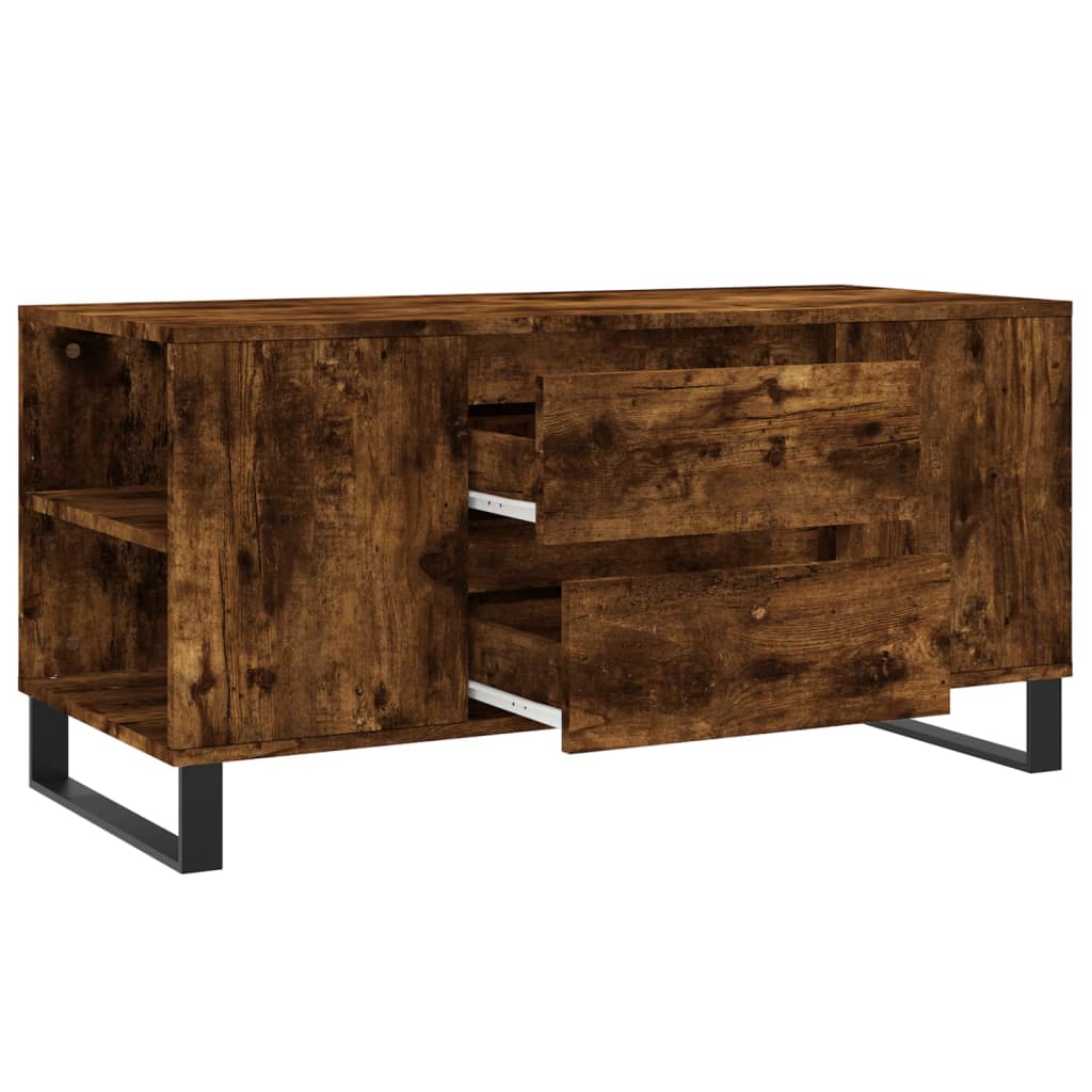 sofabord 102x44,5x50 cm konstrueret træ røget egetræsfarve