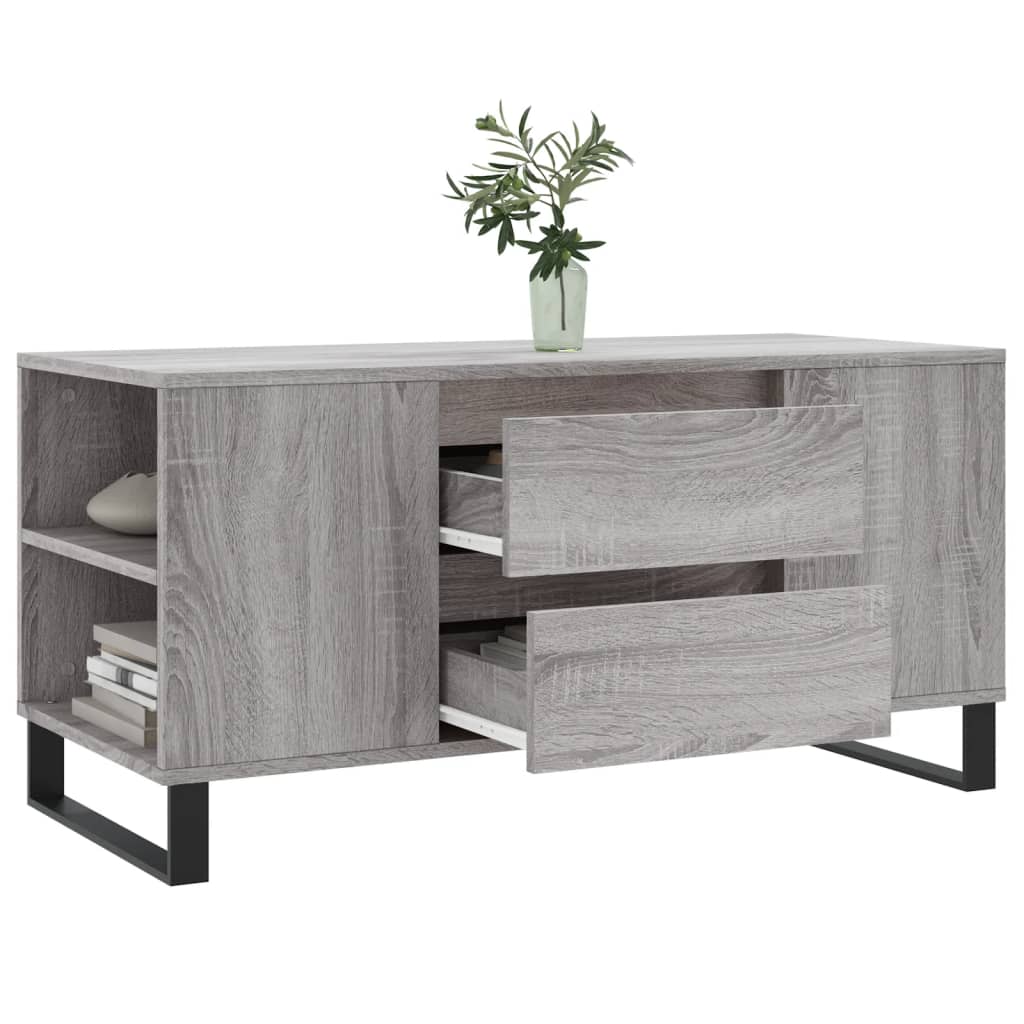 sofabord 102x44,5x50 cm konstrueret træ grå sonoma-eg