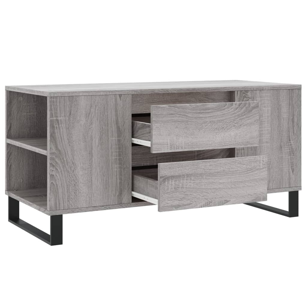 sofabord 102x44,5x50 cm konstrueret træ grå sonoma-eg