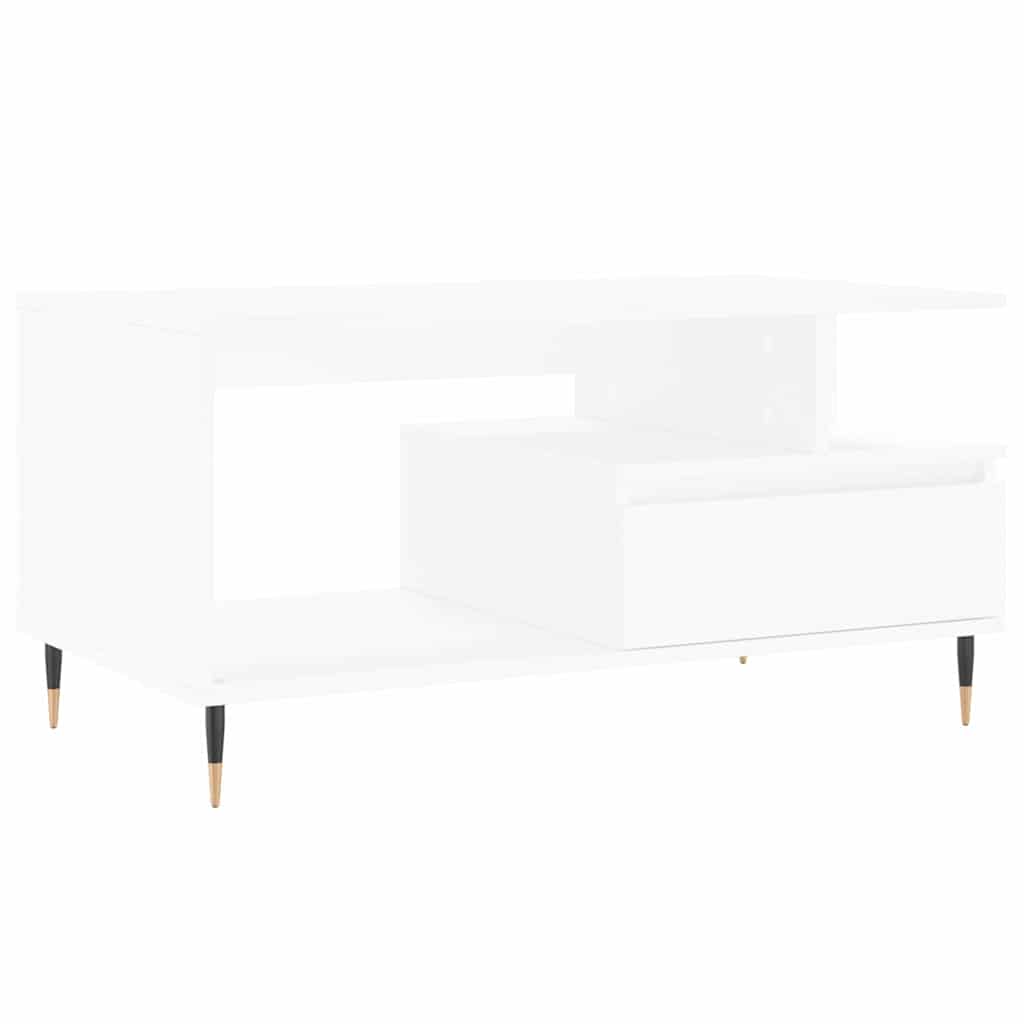 sofabord 90x49x45 cm konstrueret træ hvid