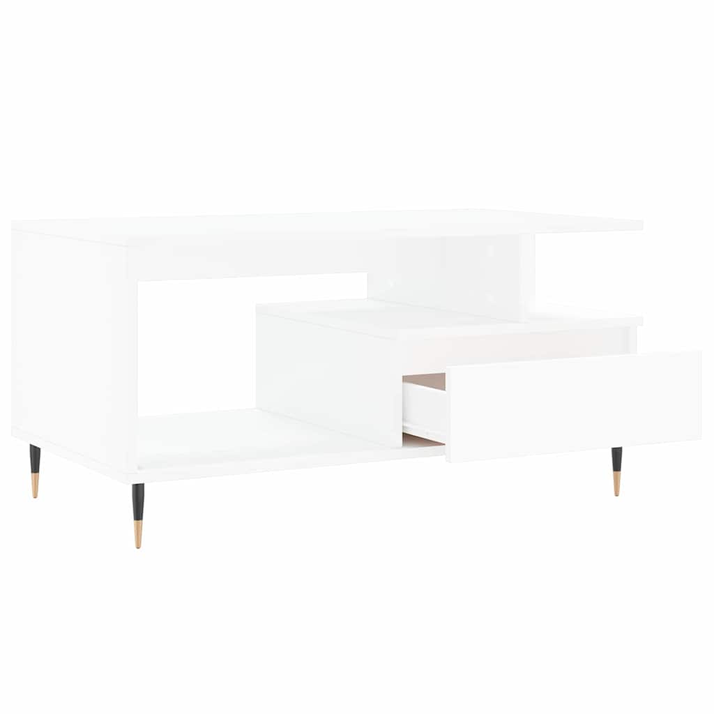 sofabord 90x49x45 cm konstrueret træ hvid