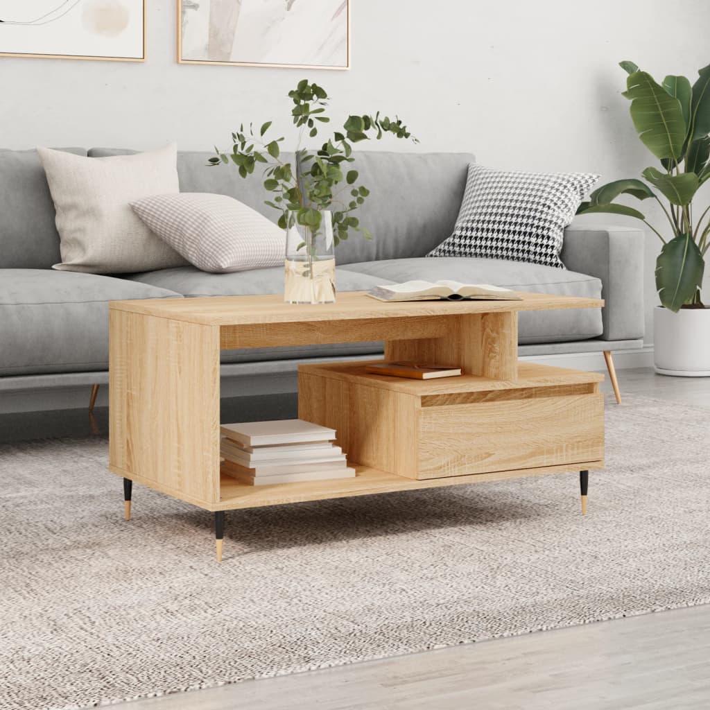 sofabord 90x49x45 cm konstrueret træ sonoma-eg