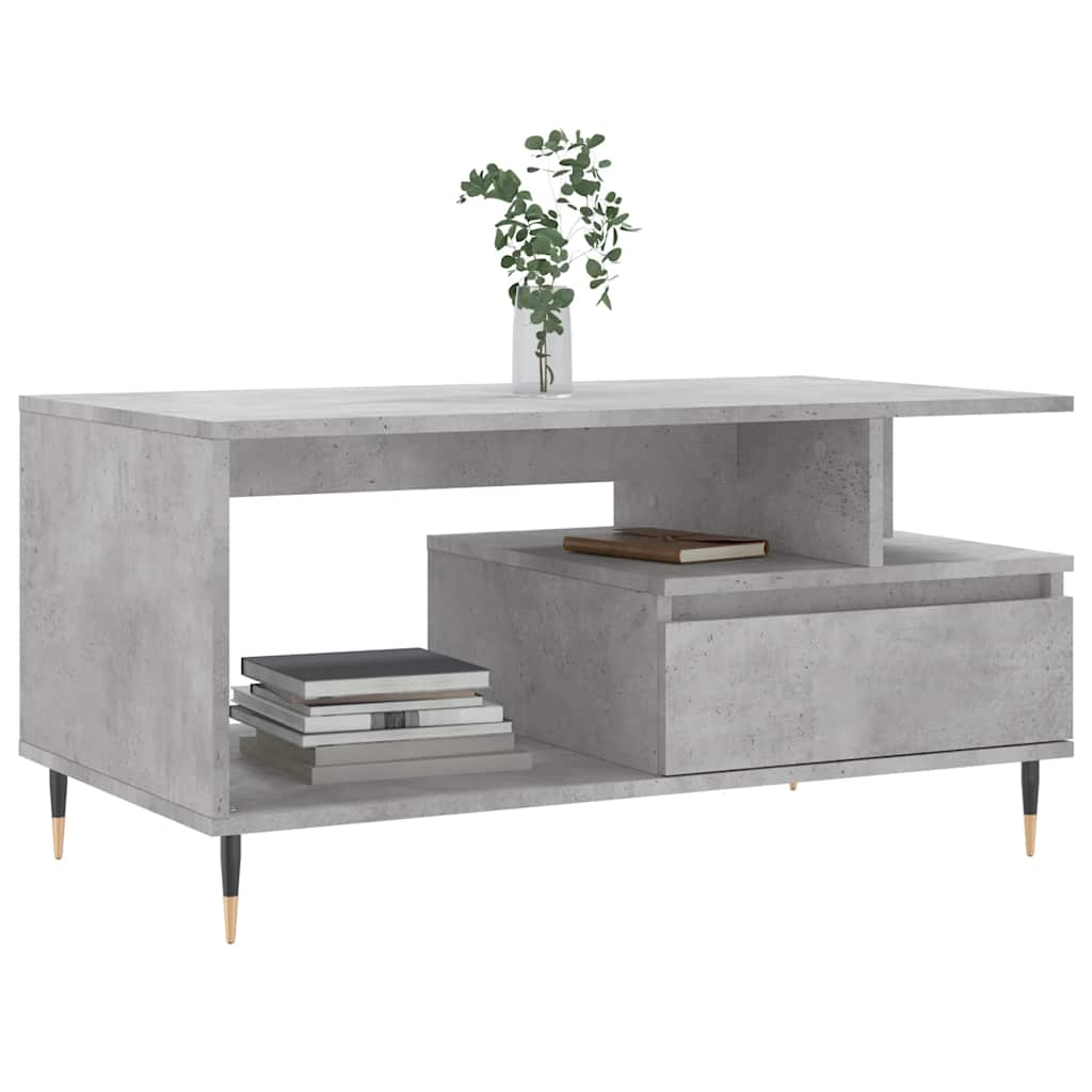 sofabord 90x49x45 cm konstrueret træ betongrå