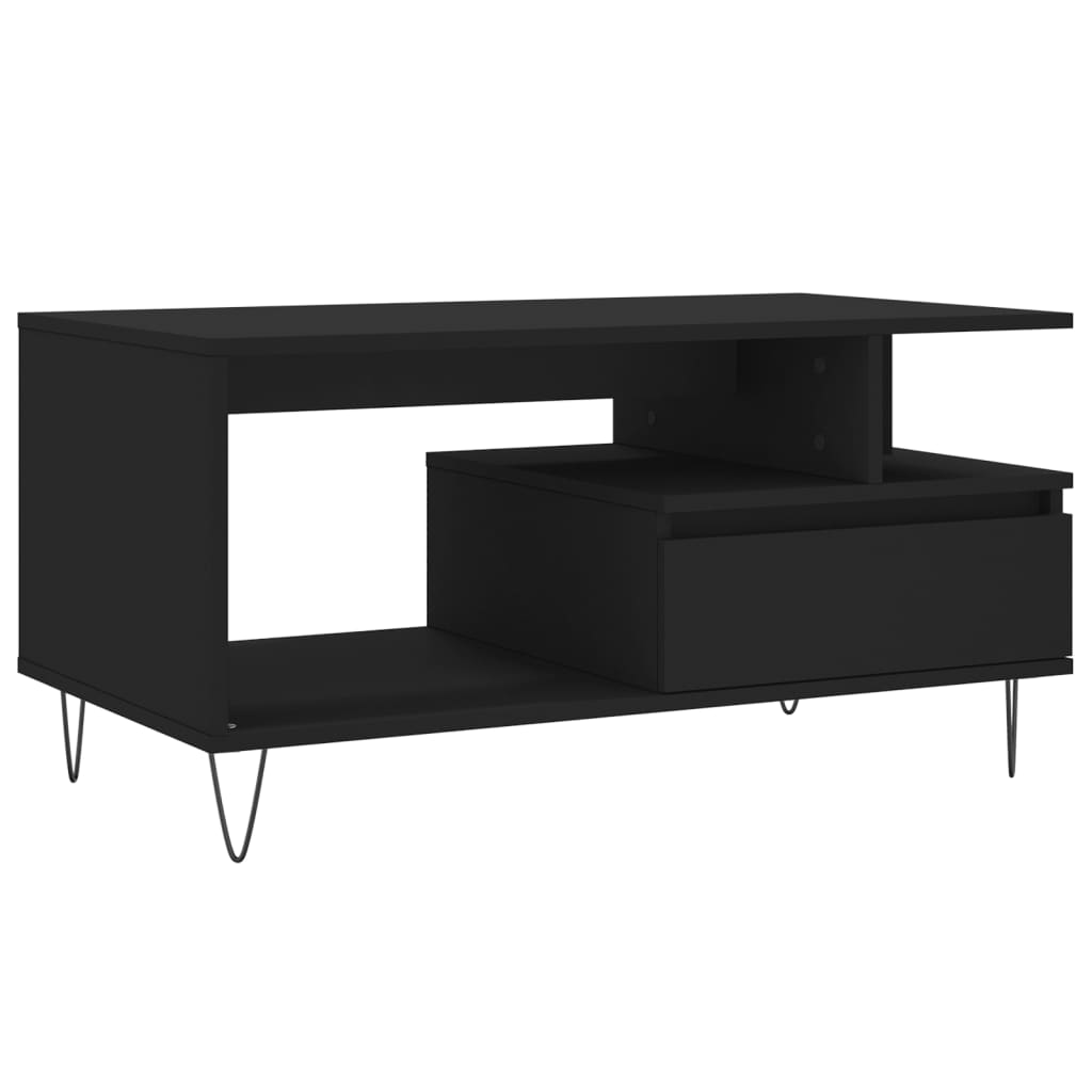 sofabord 90x49x45 cm konstrueret træ sort