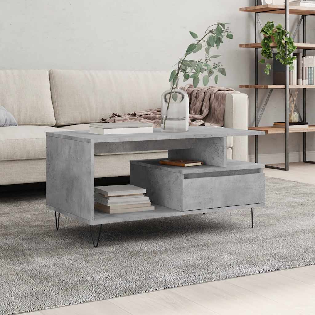 sofabord 90x49x45 cm konstrueret træ betongrå