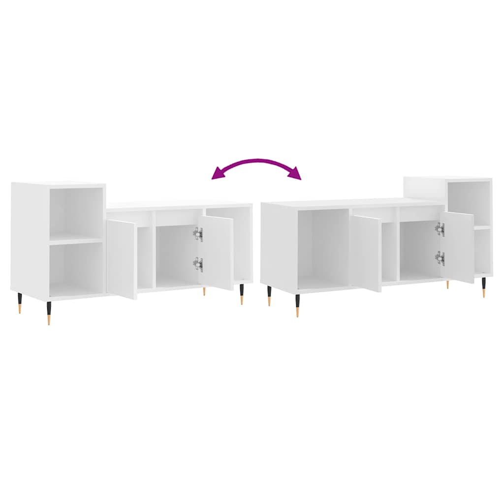 tv-bord 100x35x55 cm konstrueret træ hvid