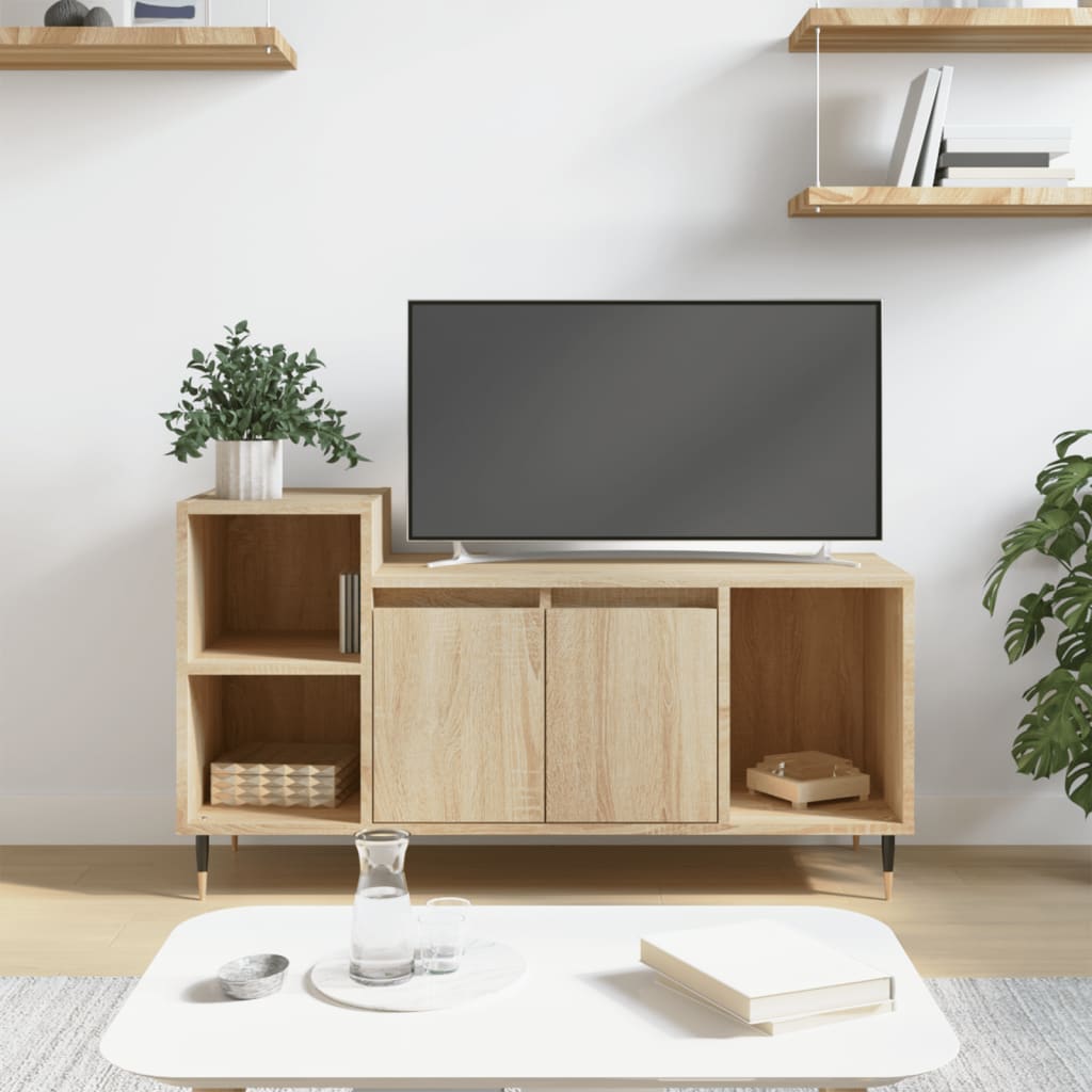 tv-bord 100x35x55 cm konstrueret træ sonoma-eg