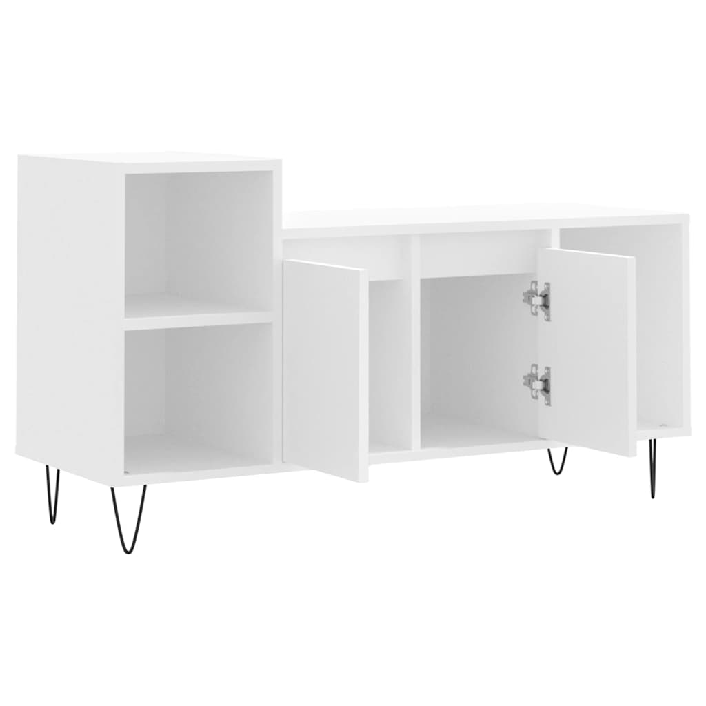 tv-bord 100x35x55 cm konstrueret træ hvid