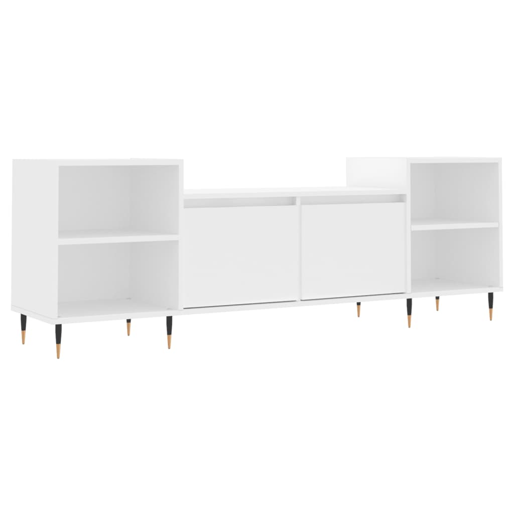 tv-bord 160x35x55 cm konstrueret træ hvid