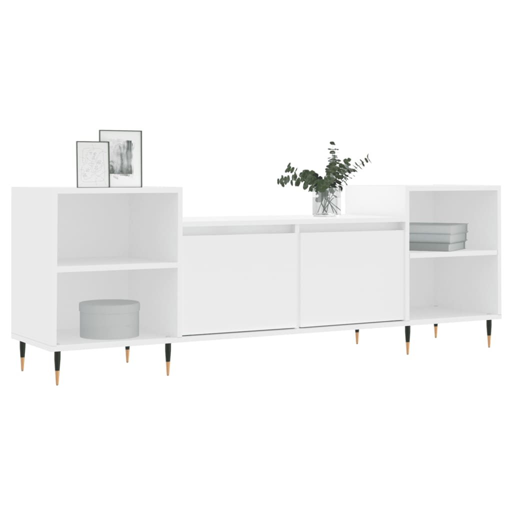tv-bord 160x35x55 cm konstrueret træ hvid