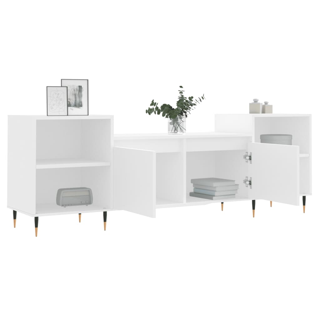tv-bord 160x35x55 cm konstrueret træ hvid