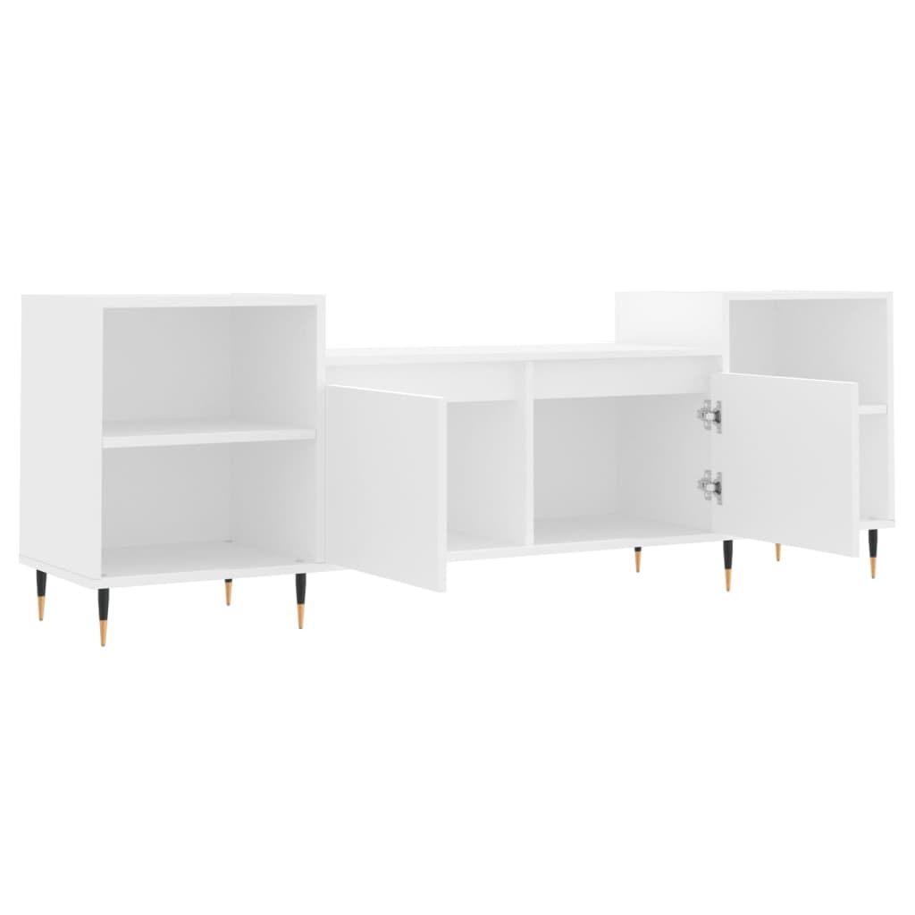 tv-bord 160x35x55 cm konstrueret træ hvid
