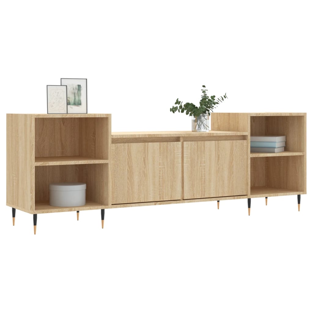 tv-bord 160x35x55 cm konstrueret træ sonoma-eg