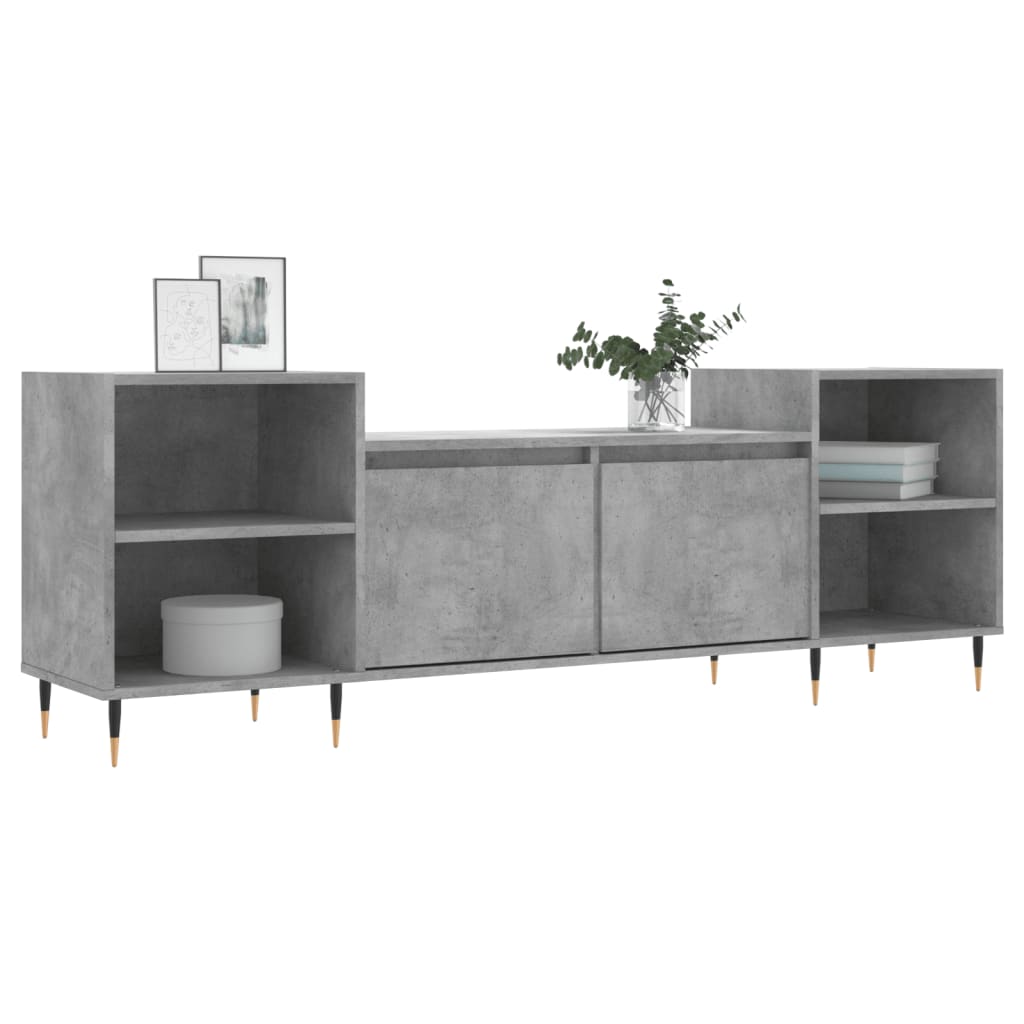 tv-bord 160x35x55 cm konstrueret træ betongrå