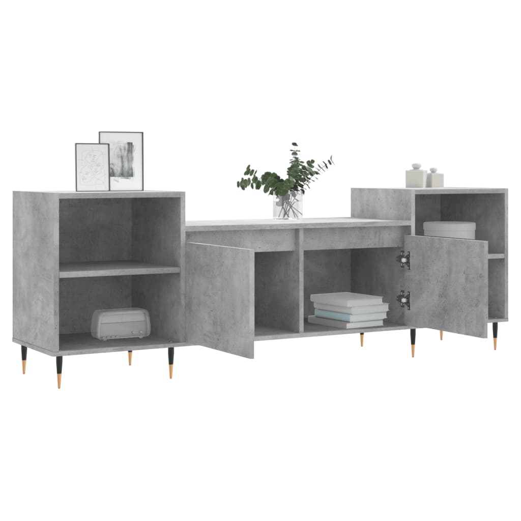 tv-bord 160x35x55 cm konstrueret træ betongrå