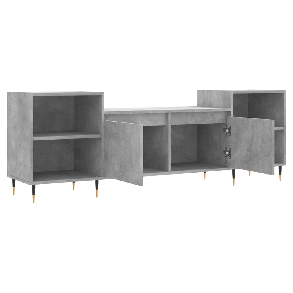 tv-bord 160x35x55 cm konstrueret træ betongrå