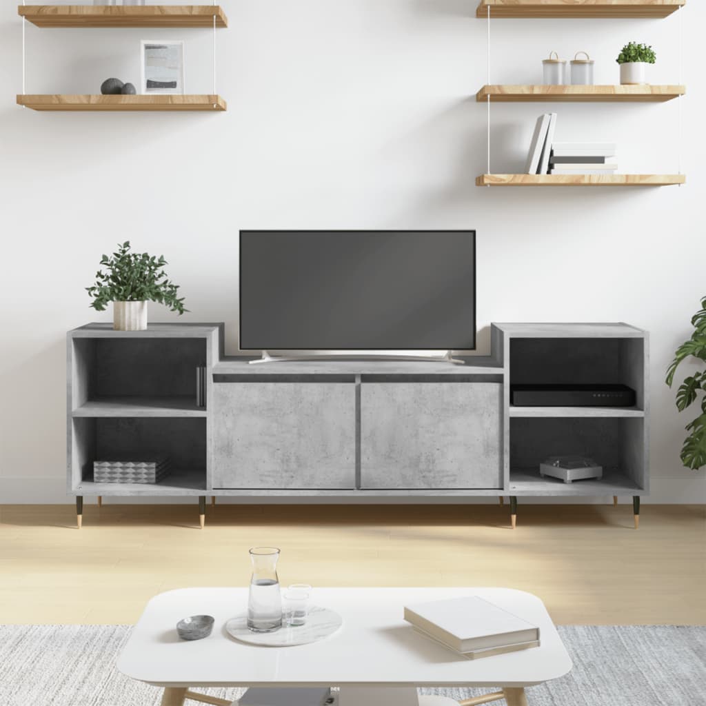 tv-bord 160x35x55 cm konstrueret træ betongrå