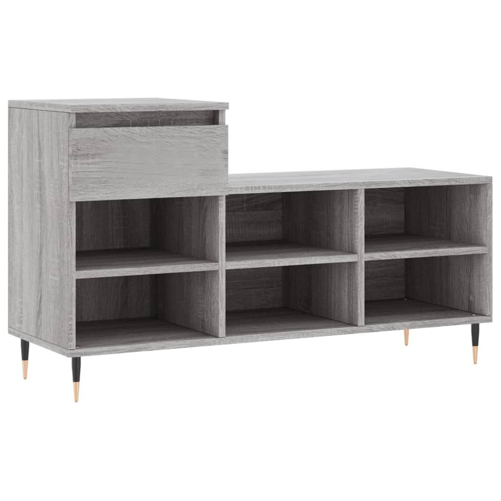 skoskab 102x36x60 cm konstrueret træ grå sonoma-eg