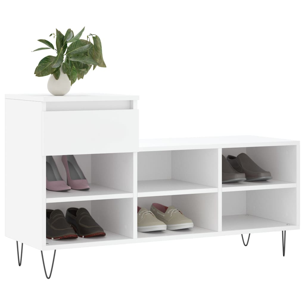 skoreol 102x36x60 cm konstrueret træ hvid