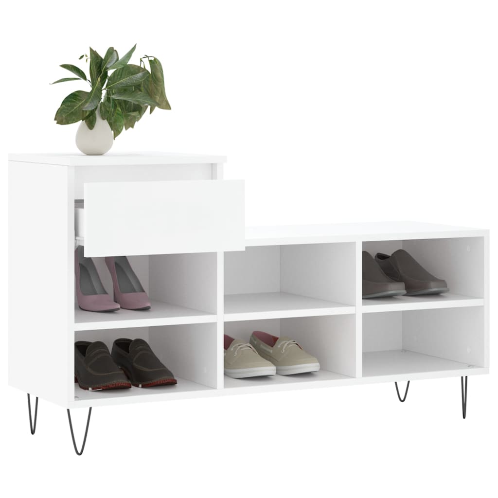 skoreol 102x36x60 cm konstrueret træ hvid