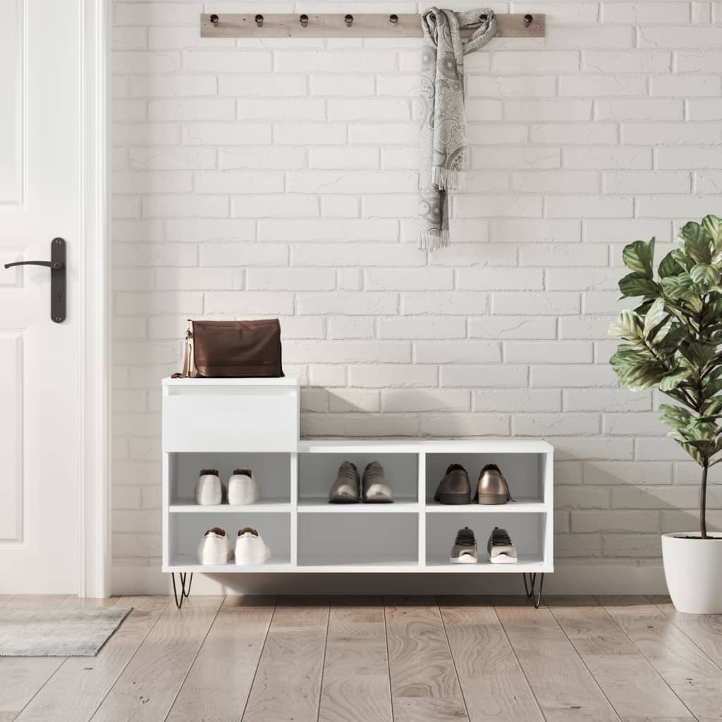skoreol 102x36x60 cm konstrueret træ hvid