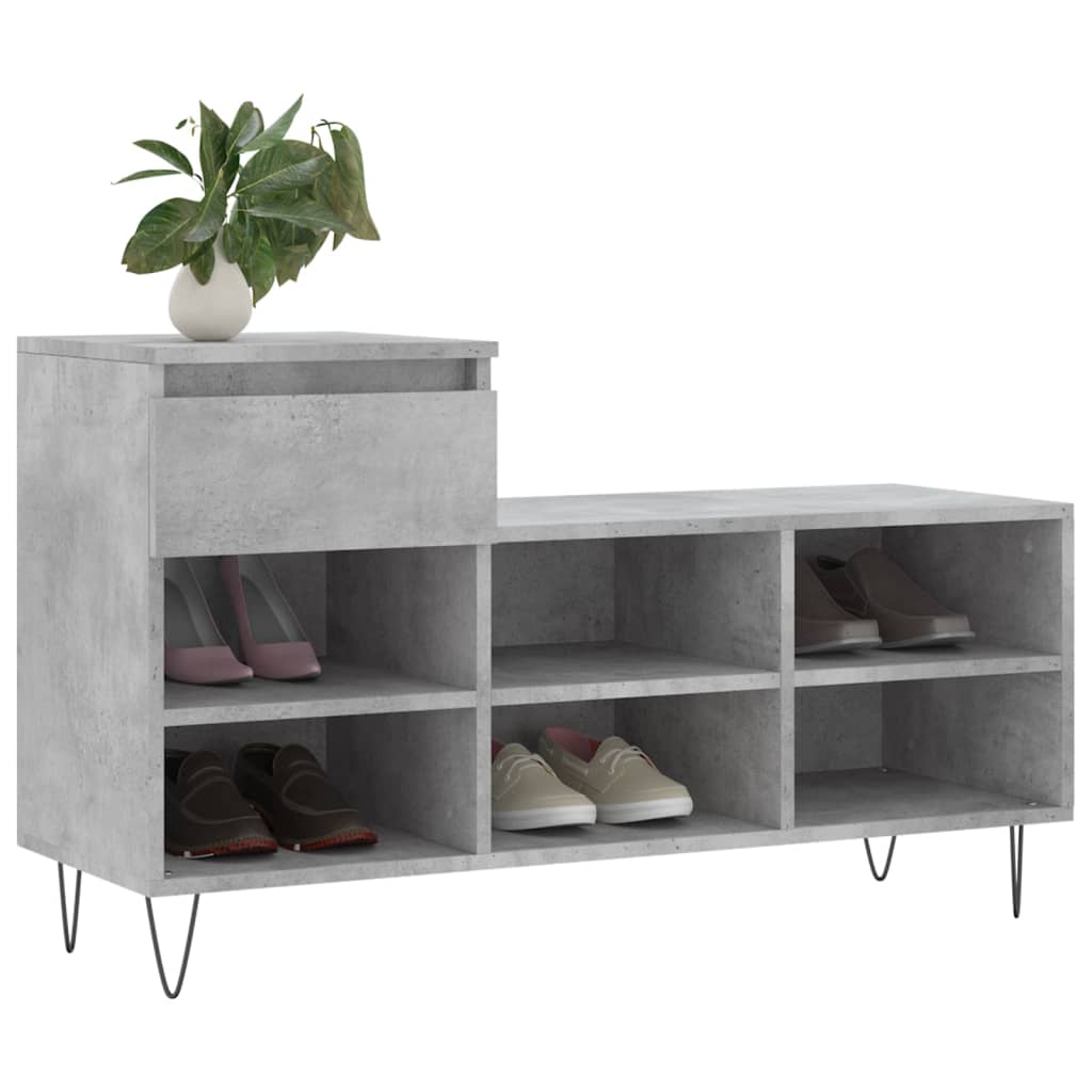 skoreol 102x36x60 cm konstrueret træ betongrå