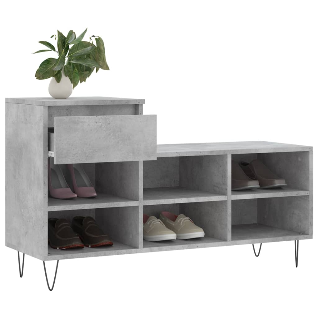 skoreol 102x36x60 cm konstrueret træ betongrå