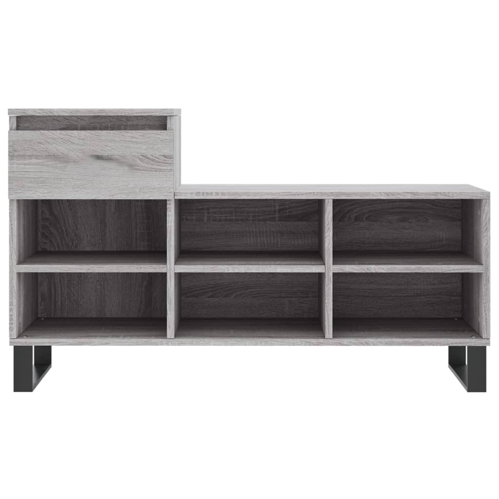 skoskab 102x36x60 cm konstrueret træ grå sonoma-eg