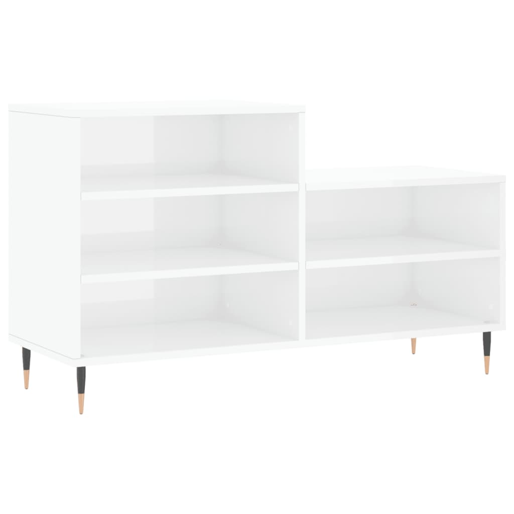 skoreol 102x36x60 cm konstrueret træ hvid højglans