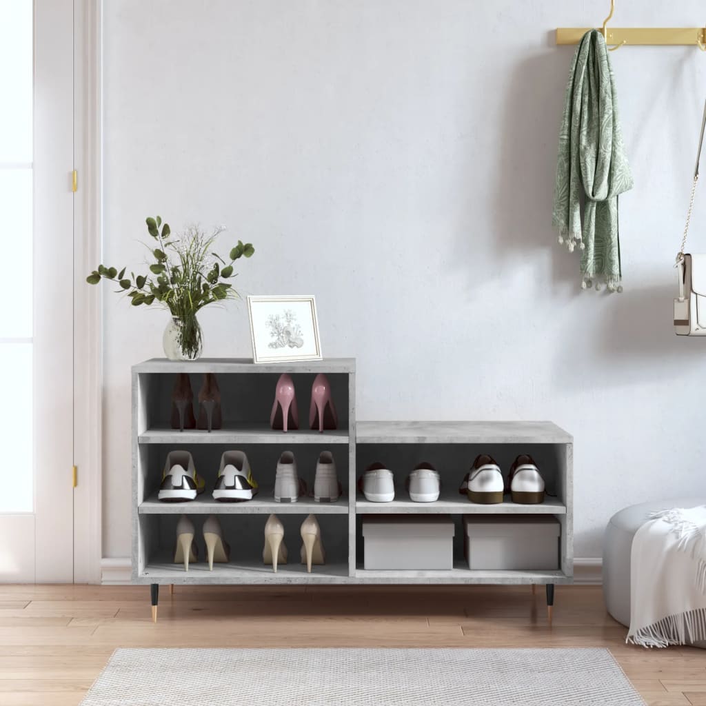 skoreol 102x36x60 cm konstrueret træ betongrå