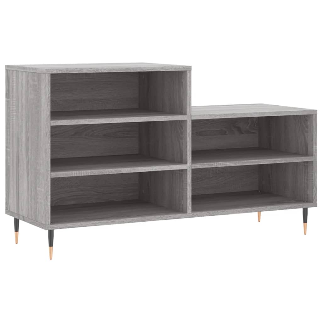 skoskab 102x36x60 cm konstrueret træ grå sonoma-eg