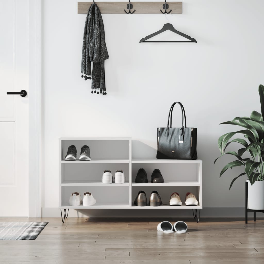 skoreol 102x36x60 cm konstrueret træ hvid