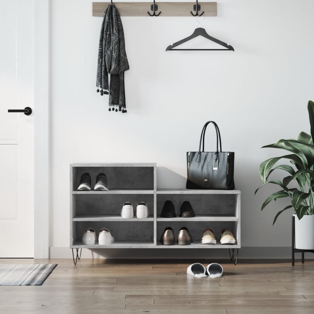 skoreol 102x36x60 cm konstrueret træ betongrå