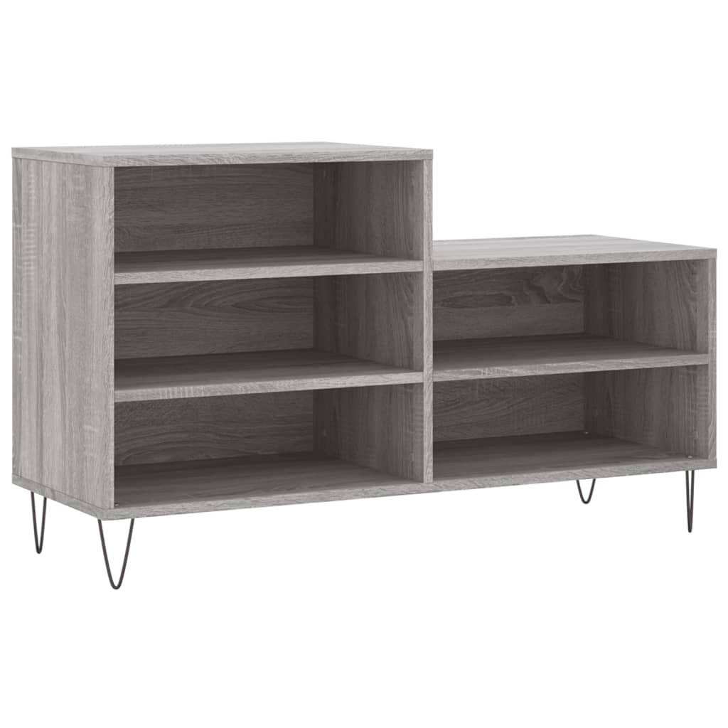 skoskab 102x36x60 cm konstrueret træ grå sonoma-eg
