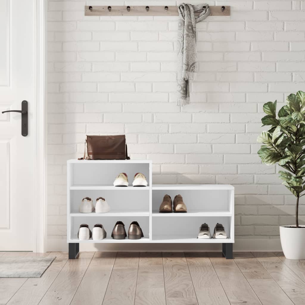 skoreol 102x36x60 cm konstrueret træ hvid
