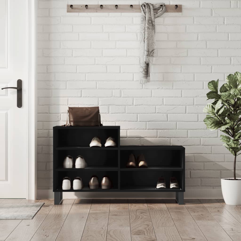 skoreol 102x36x60 cm konstrueret træ sort