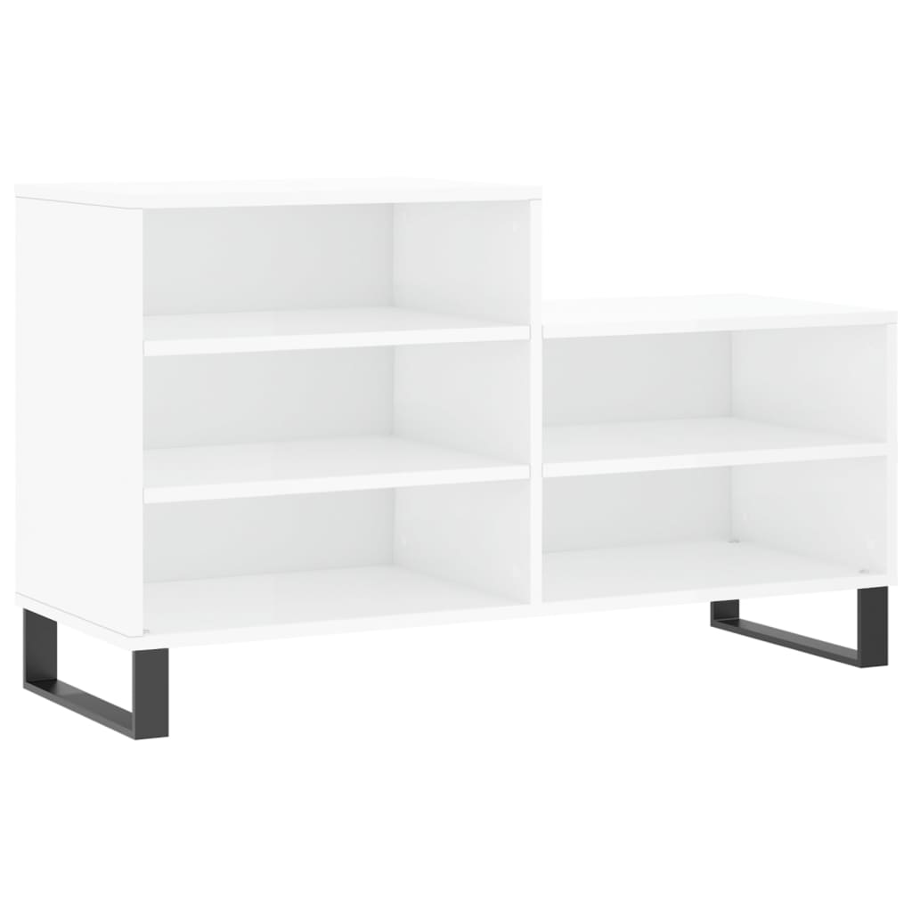 skoreol 102x36x60 cm konstrueret træ hvid højglans