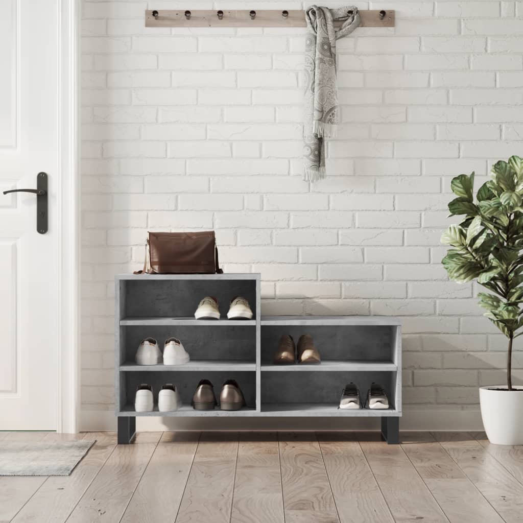 skoreol 102x36x60 cm konstrueret træ betongrå