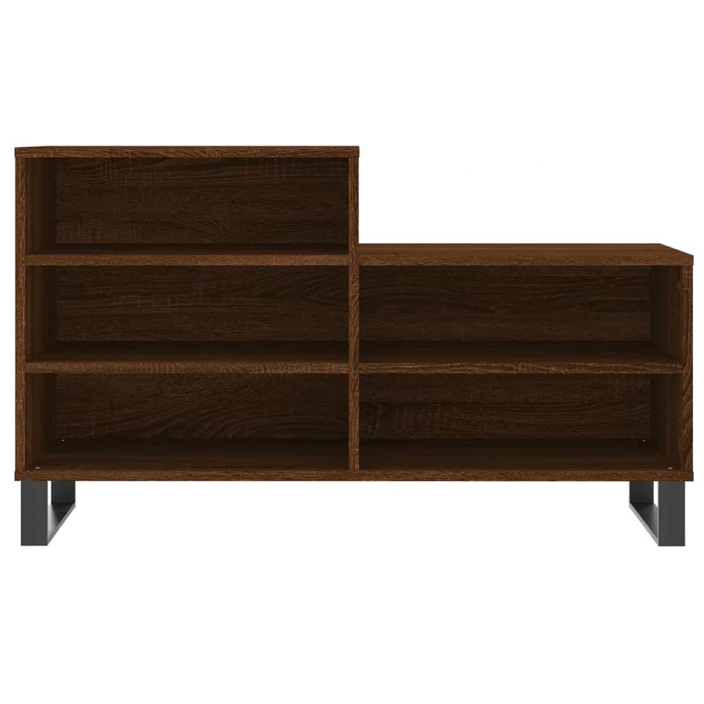 skoskab 102x36x60 cm konstrueret træ brun egetræ