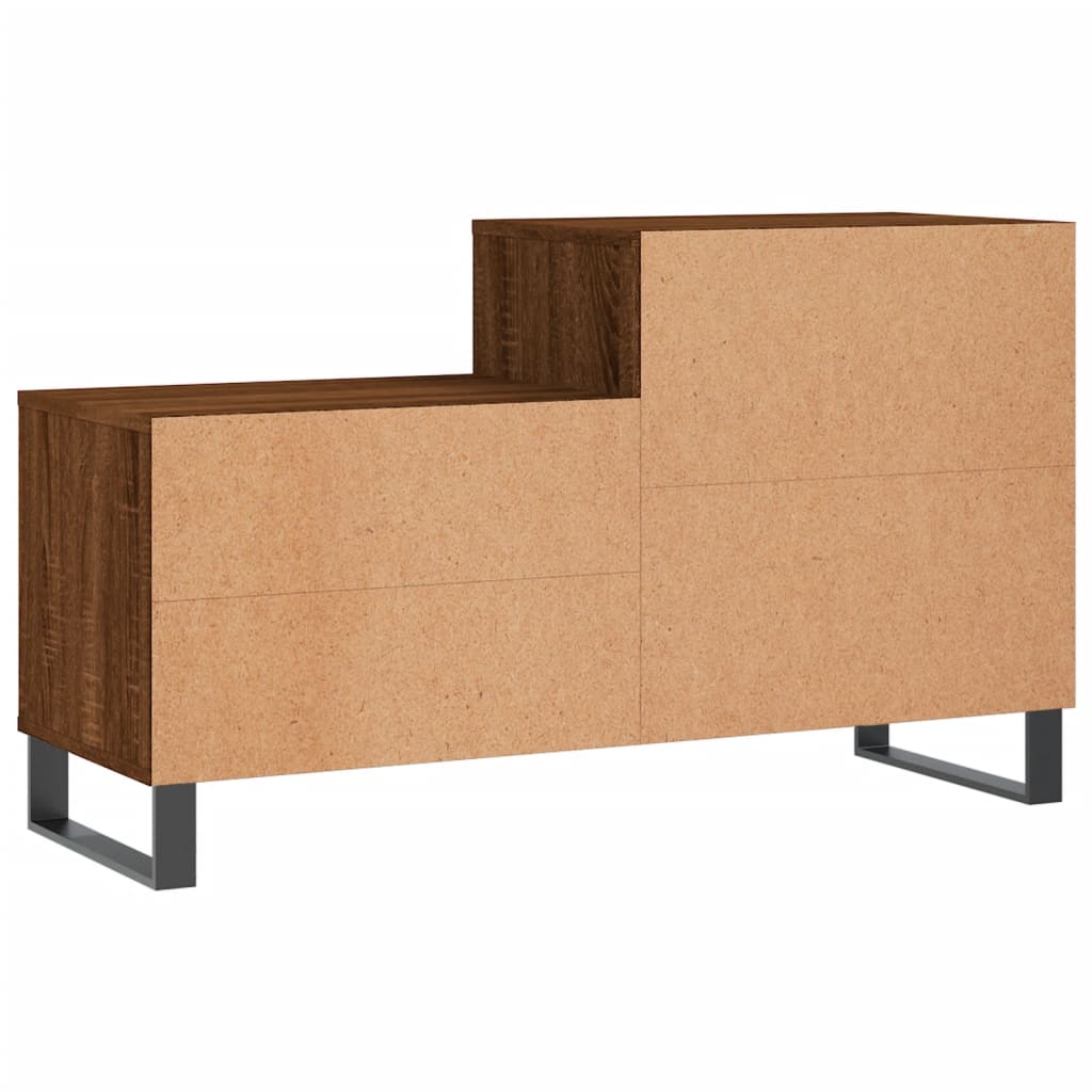 skoskab 102x36x60 cm konstrueret træ brun egetræ